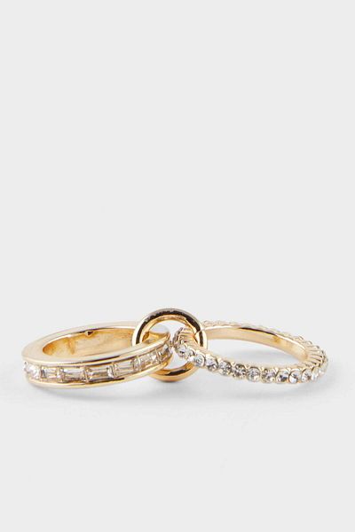 DeFacto Women's Triple Stone Joinable Gold Ring F6292Axns