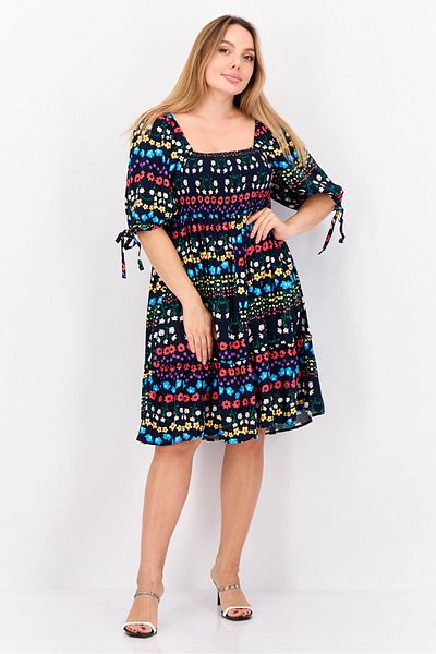 Marissa Olivia Women Floral Print Midi Dress, Multicolor