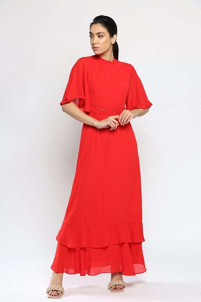 Nichii Women's Long Classic Layered Dress
