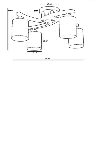 Lumexx WESTON 4 LÜ NATUREL PETEK ABAJURLU PLOFONYER AVİZE