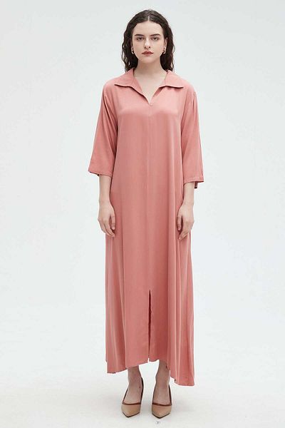 Nichii 3/4 Sleeve Maxi Dress with Collar
