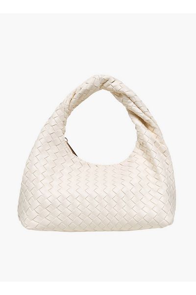 Flora Bella by Shoexpress Flora Bella Braided Hobo Bag with Handle and Zip Closure