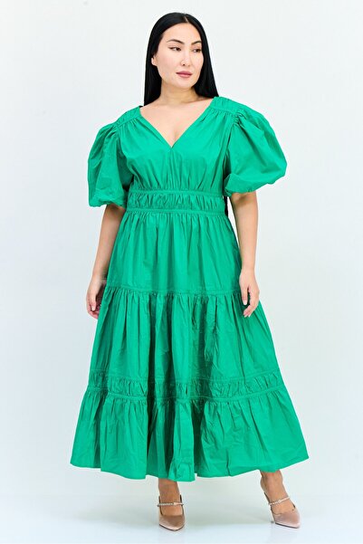 Another Sunday Women Solid A-Line Dress, Green