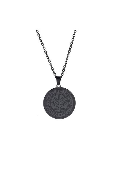 Viking Palestinian Coin Medallion Tarnish-Free & Rustproof 316L Steel Necklace