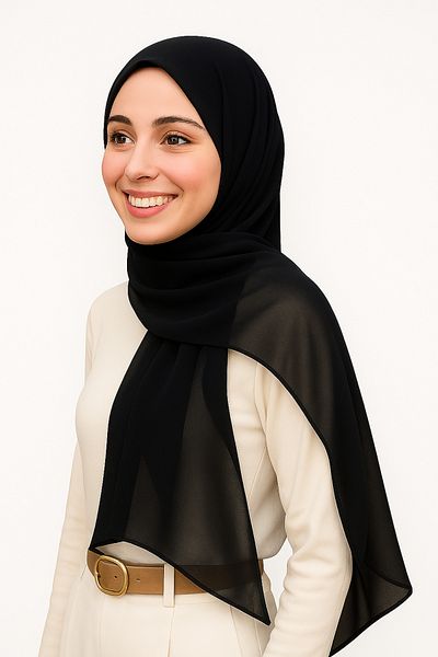 Stella Eşarp Women's Solid Color Thin Chiffon Shawl