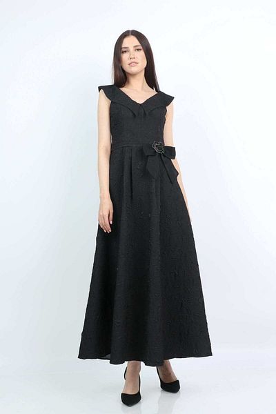 Nichii Long Evening Dress with Belt and Straps -
