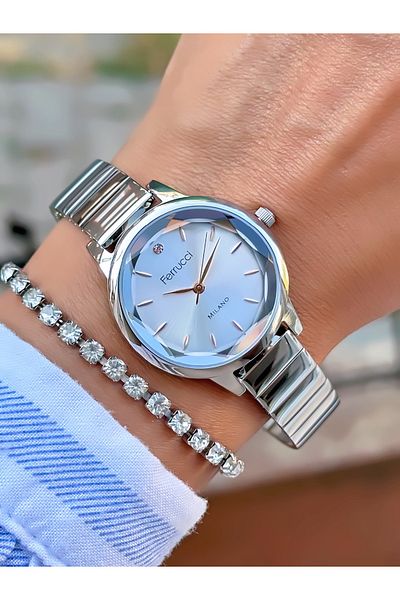 Ferrucci Steel Cord Women's Wristwatch 3 Atm Waterproof with 2 Years Warranty Mechanism
