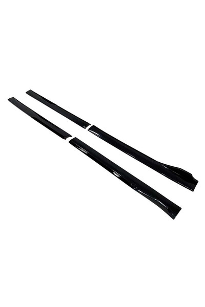 DELUXETUNING Set 2 Prelungiri praguri tuning 210 cm, negru lucios cu buza neagra