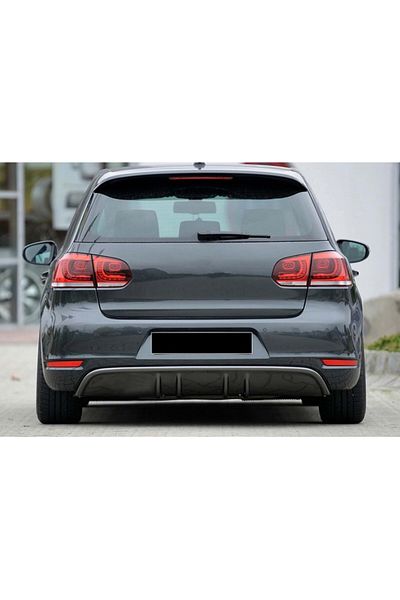 DELUXETUNING Prelungire difuzor Bara Spate compatibil cu VW GOLF 6 2008-2012 fara evacuare, negru lucios