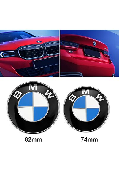 OEM 1Set 82mm 74mm BMW Emblem Badge Front Rear Trunk Logo Replacement for Bmw E46 E39 E38 E90 Z3 Z4 X3 X