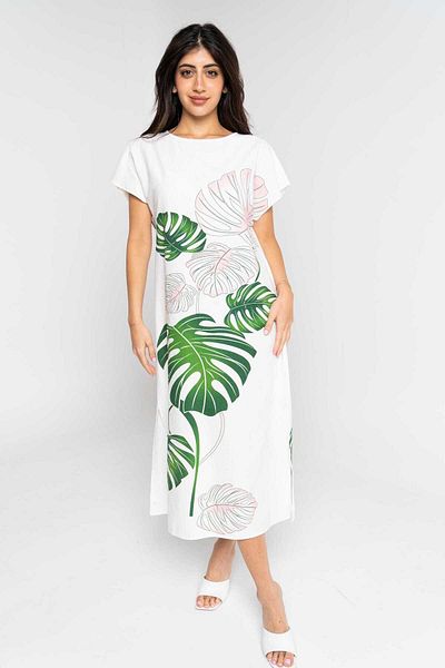 Nichii Floral Short Sleeve Midi Dress