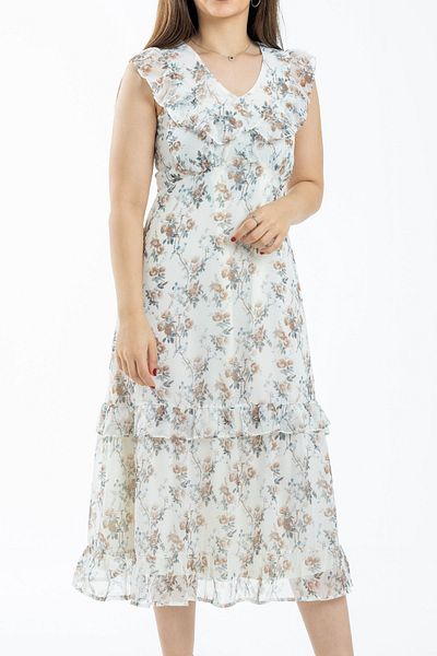 Nichii Women's Sleeveless Layered Midi Dress