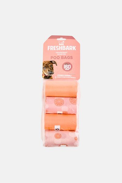 Freshbark 8 Rolls Grapefruit Scented Poo Bag, Multicolor