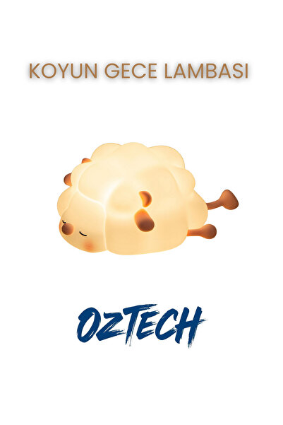 DTULTRA2 Şarjlı Dokunmatik Koyun Gece Lambası Çocuk Bebek Oda Lambası Renk De...