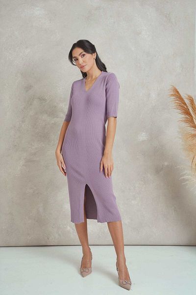 Nichii Short Sleeve Midi Dress with Front Slit