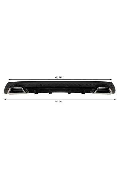 DELUXETUNING Prelungire bara spate universal , ELITE B Design, negru cu albastru, ornamente toba rotunde