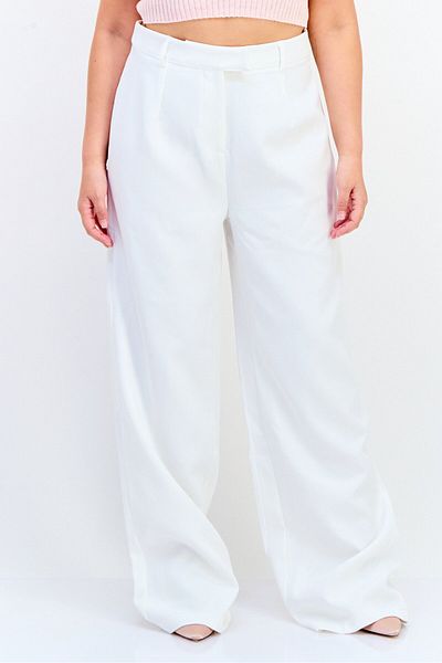 Archive Design Studio Women Regular Fit Plain Wide Leg Pants, White