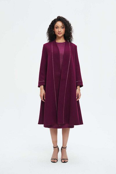 Nichii Women's Long Sleeve Solid Midi Dress