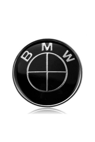 BLACK Insignă BMW capotă/portbagaj 82mm negru+negru