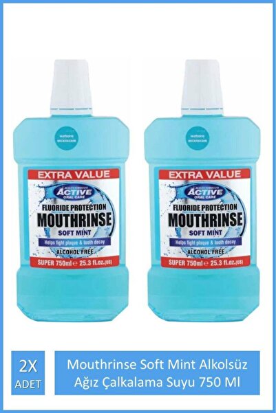 BEAUTY FORMULAS Mouthrinse Soft Mint Mint Ağız Çalkalama Suyu Alkolsüz 750ml 2X