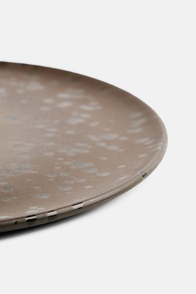 RAW Crafted Concept Stoneware Spotted Lunch Plate 23 D cm, Black
