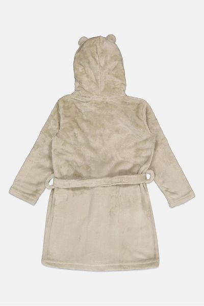 Ton O' Fun Kids Girl Belted Bath Robe, Light Grey