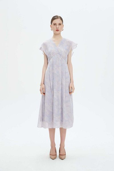 Nichii Floral Women's Sleeveless Midi Dress with Seven Slits