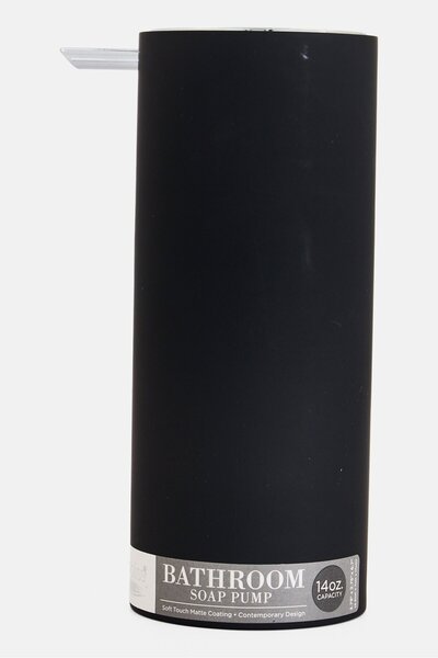 Bath Bliss موزع صابون سهل الضخ ذو ملمس ناعم، أسود