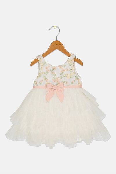 American Princess Toddlers Girl Embroidered Dress, White