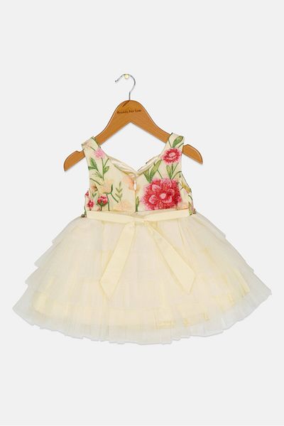 American Princess Toddlers Girl Floral Print Sleeveless Dress, Multicolor