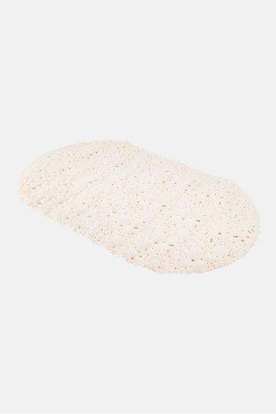 Bath Bliss Soft Oval Wheat Non-Slip Bath Mat, Ivory