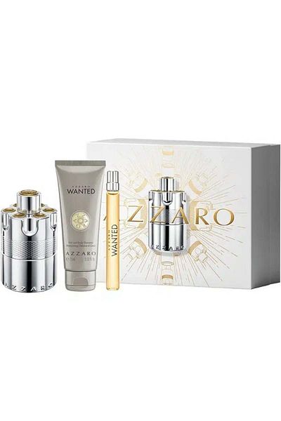 Azzaro Wanted, Eau de Parfum, Men, 100 ml + Shower Gel and Shampoo, 75 ml, + Eau de Parfum, 10 ml