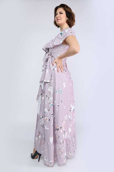 Nichii Floral Maxi Wrap Dress with Ruffles and Butterfly Sleeves