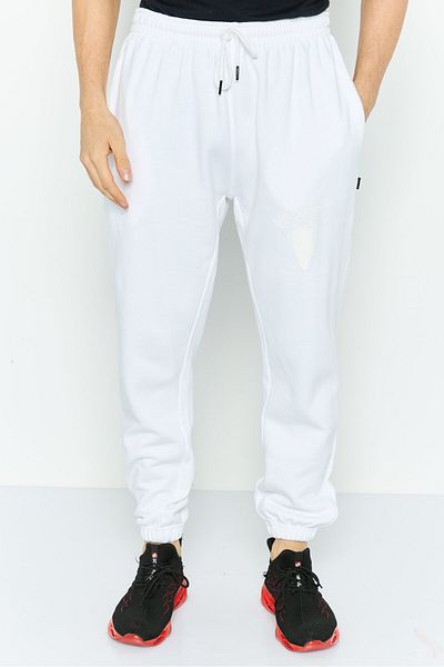 CROOKS CASTLES Men Regular Fit Brand Logo Sweatpants, White