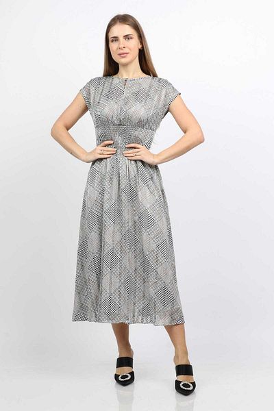 Nichii Embroidered Midi Dress with Waist Detail, Sleeveless -