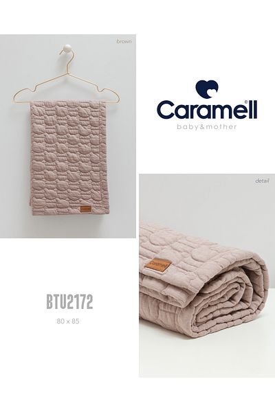 Caramell Quilted Baby Blanket – Soft & Breathable Blanket (Size 80X85 cm)