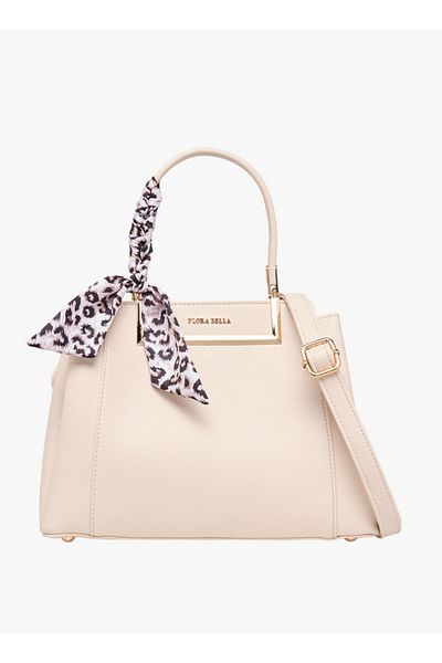 Flora Bella by Shoexpress Flora Bella Solid Tote Bag with Double Handle and Scarf Accent