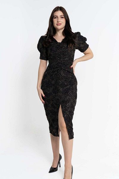 Nichii Women's Lace Midi Dress with Short Sleeves
