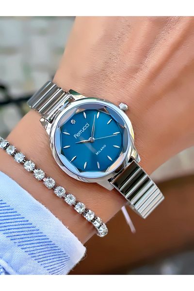 Ferrucci Steel Cord Women's Wristwatch 3 Atm Waterproof with 2 Years Warranty Mechanism