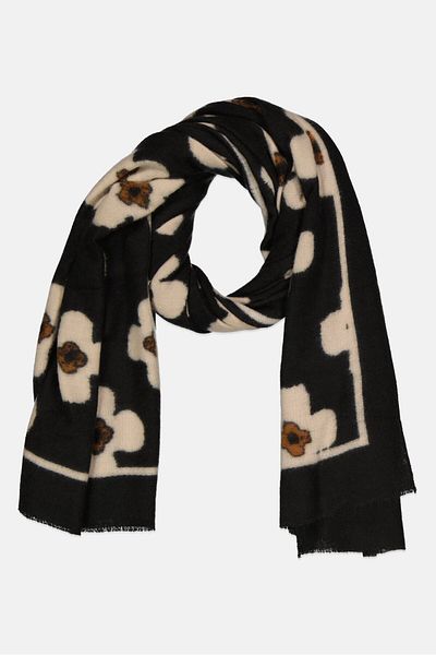 Casa Caracol Women Geometric Pattern Scarfs 180 x 85 cm, Black