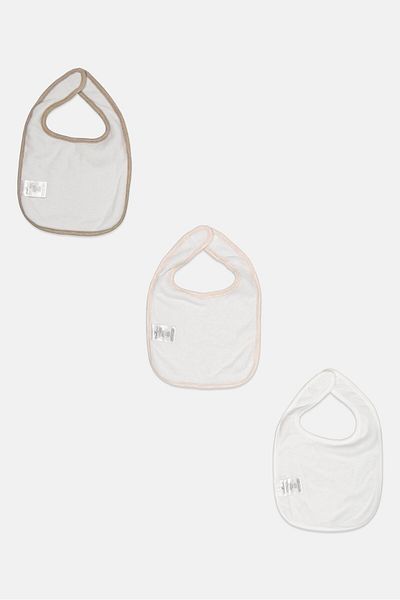Dream Gro Toddlers Boy 3 Pcs Heather Bib Set, Tan