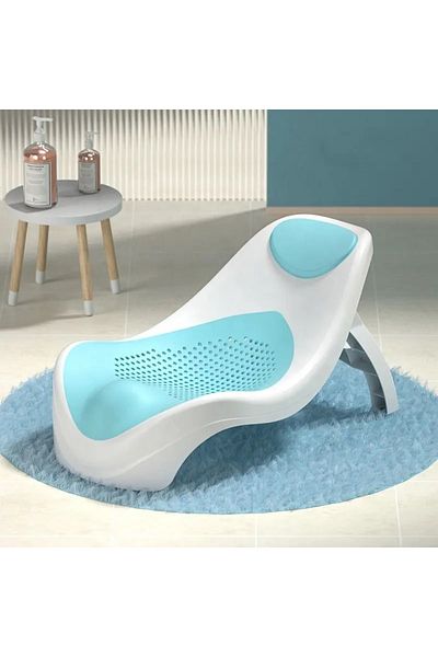 Little Mom Suport de baie pentru copii, Little Mom, design ergonomic pliabil, prevazut cu Tetiera si suprafata