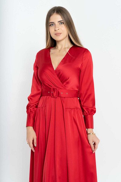 Nichii Women's Long Sleeve Maxi Wrap Dress Without Buttons