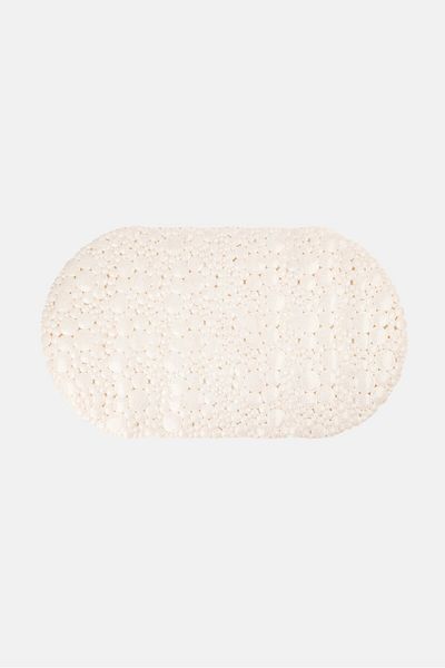 Bath Bliss Soft Oval Wheat Non-Slip Bath Mat, Ivory