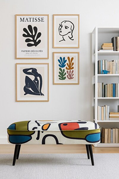 WEBPANYA Siyah Gürgen Ahşap Ayaklı Geniş Oturum Alanlı Özel Tasarım Oval Puf Bench