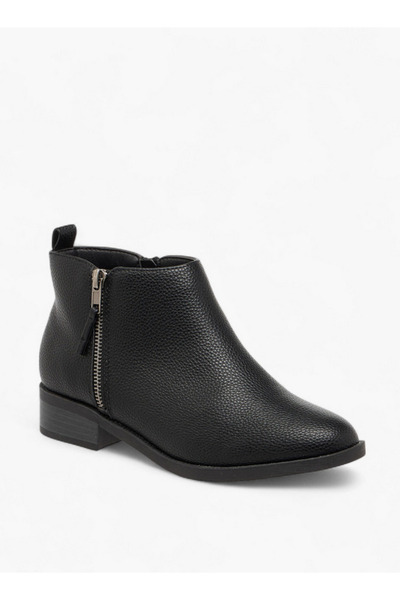 Flora Bella by Shoexpress Flora Bella Solid Ankle Boots with Zip Closure
