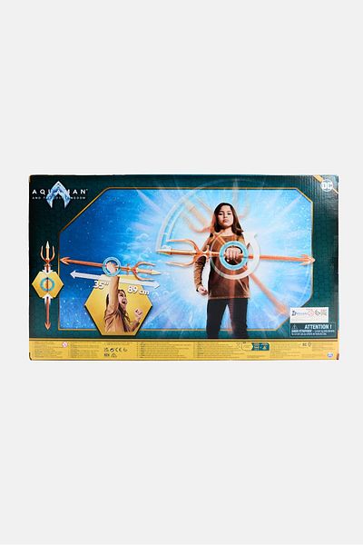 DC Justice League 35 Inch Aquaman Rotating Trident Toy With Lights And Sounds, Orange