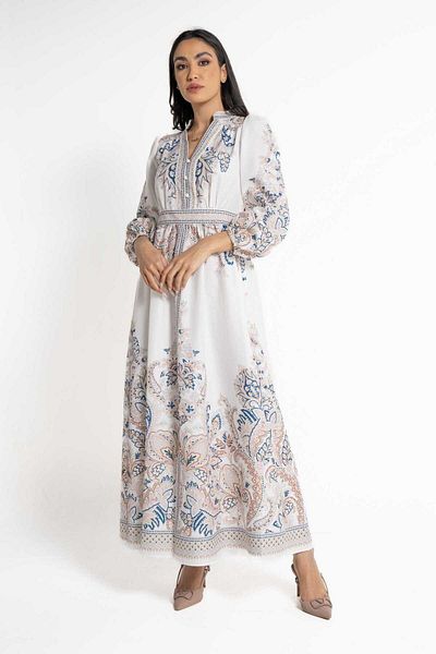 Nichii Women's Floral Embellished Long Sleeve Maxi Dress