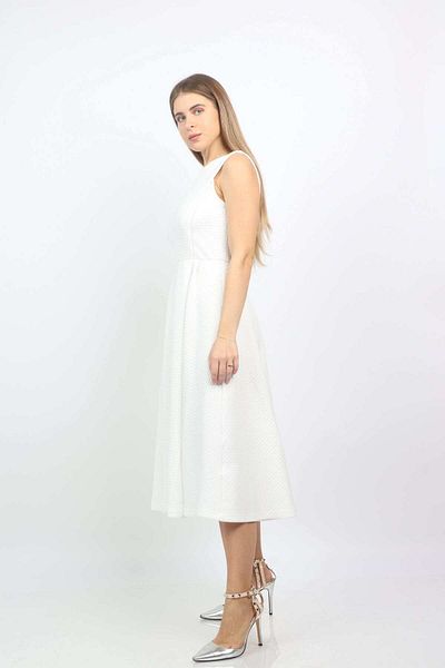 Nichii Solid Midi Dress , Long Sleeves- Formal Wear