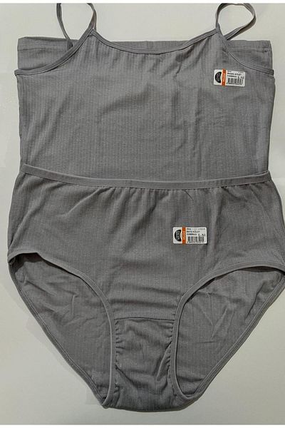 ÇEÇEN HOME Ribbed Women's Tank Top-Panty Two-Piece Set, Plus Size Women's Underwear Set, Bottom-Top Set